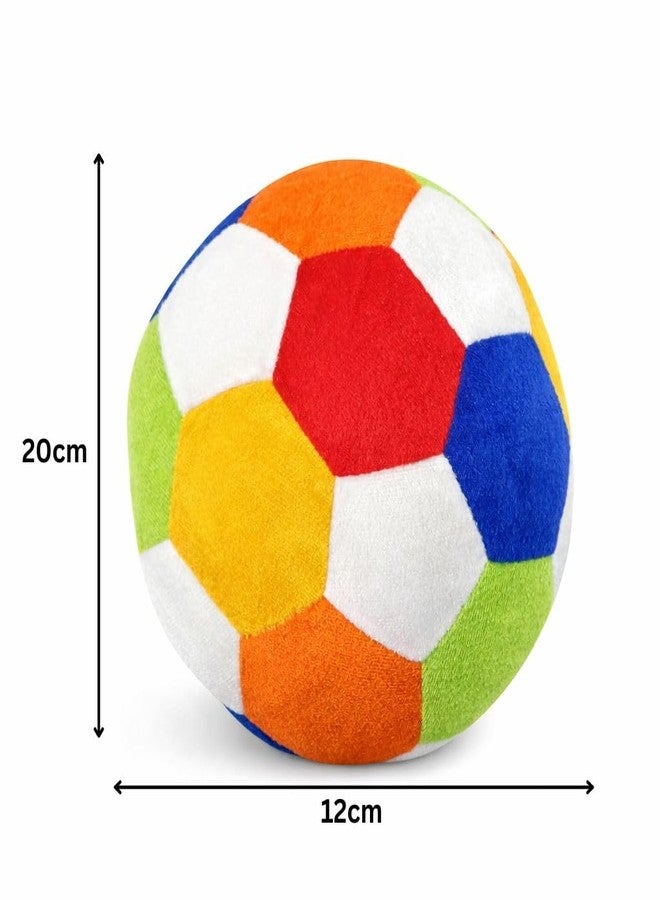 DTR Creation Soft Plush Baby Ball Toy (20 cm) | Multicolor Stuffed Football Shape | Lightweight, Safe & Washable Soft Toy for Babies, Toddlers & Kids - Image 2