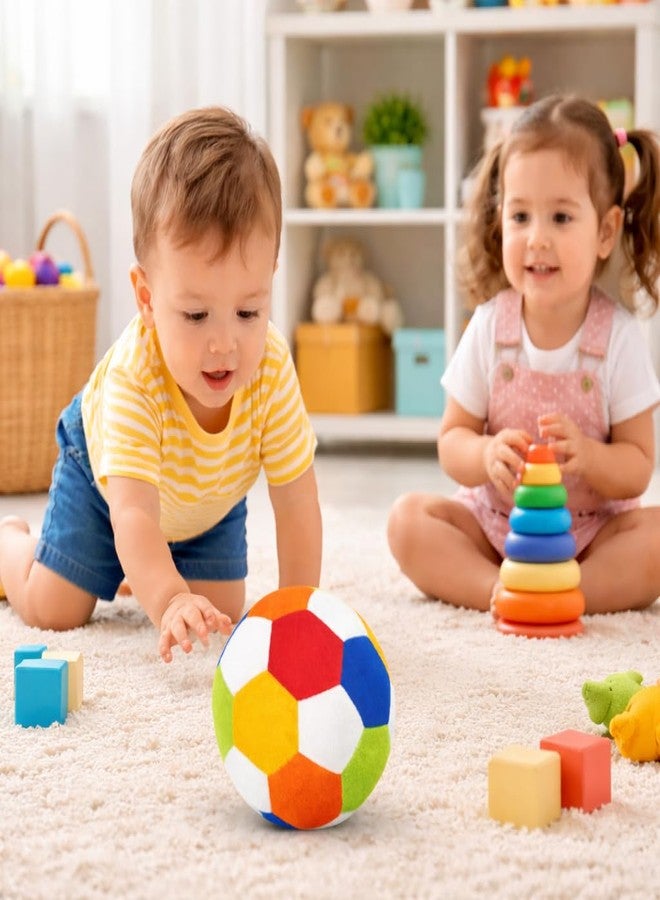 DTR Creation Soft Plush Baby Ball Toy (20 cm) | Multicolor Stuffed Football Shape | Lightweight, Safe & Washable Soft Toy for Babies, Toddlers & Kids - Image 4