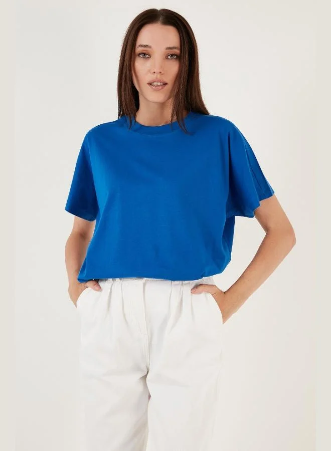 Lela Lela Oversize 100% Cotton Crew Neck Basic T Shirt Women's T SHIRT 5864489