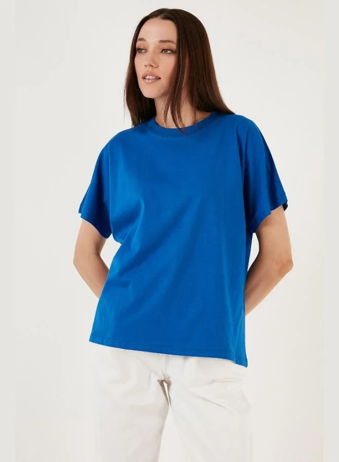 Lela Lela Oversize 100% Cotton Crew Neck Basic T Shirt Women's T SHIRT 5864489