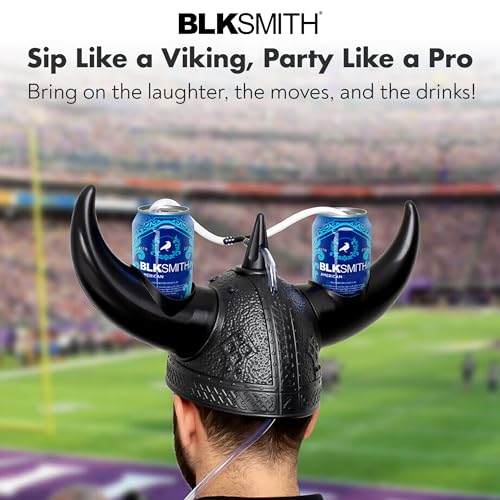 BLKSMITH Viking Drinking Hat | Viking Helmet | Drinking Accessories for Parties & College | Fits 16" - 24" Head - Image 4