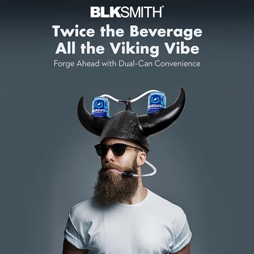 BLKSMITH Viking Drinking Hat | Viking Helmet | Drinking Accessories for Parties & College | Fits 16" - 24" Head - Image 3