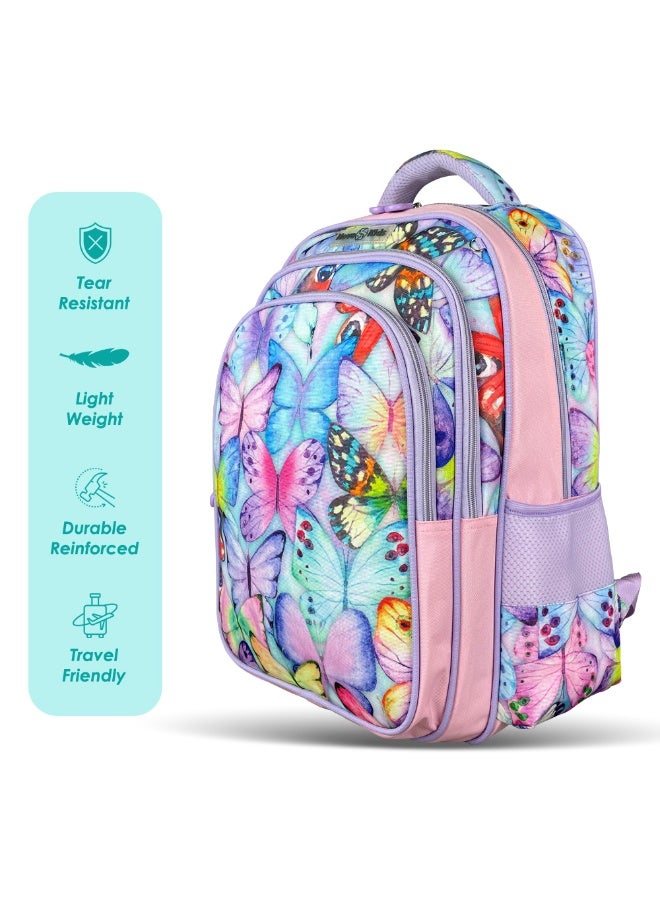 Nova kids حقيبة مدرسة نوفا للأطفال - فراشة بنفسجية، 17.5" - Image 3