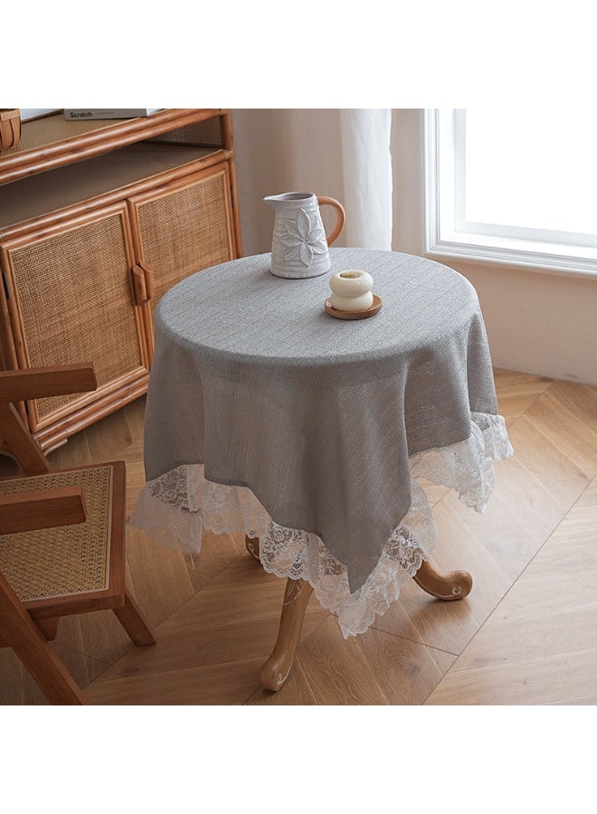 general Lace edge tablecloth size: 100*130cm suitable for square and round tables - Image 1