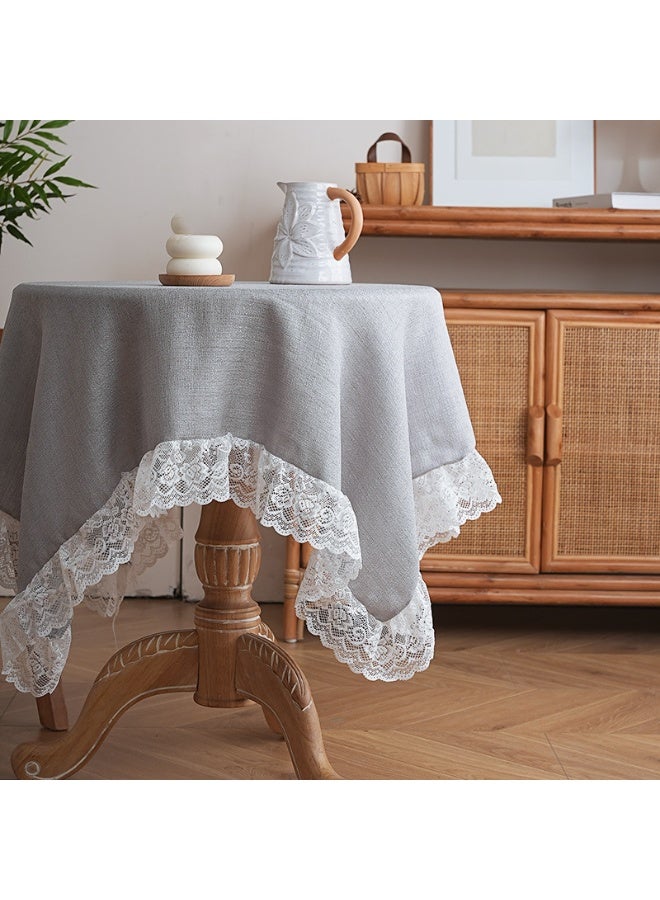 general Lace edge tablecloth size: 100*130cm suitable for square and round tables - Image 2