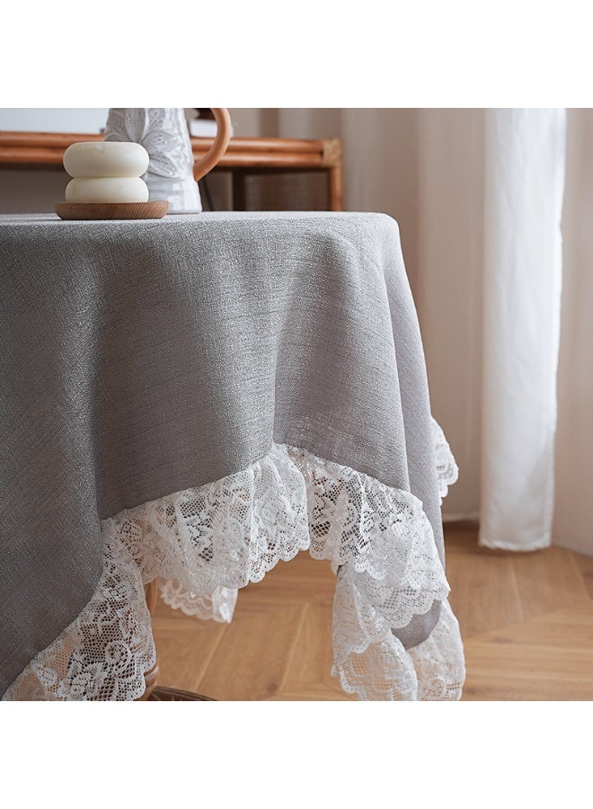 general Lace edge tablecloth size: 100*130cm suitable for square and round tables - Image 4