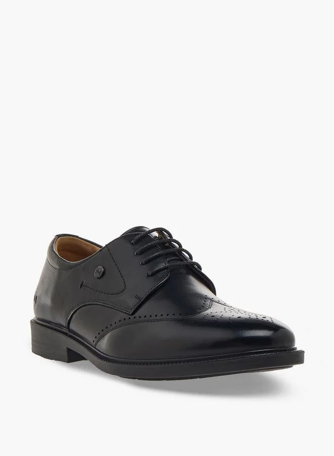دوتشيني Men Lace-Up Leather Derby Shoes