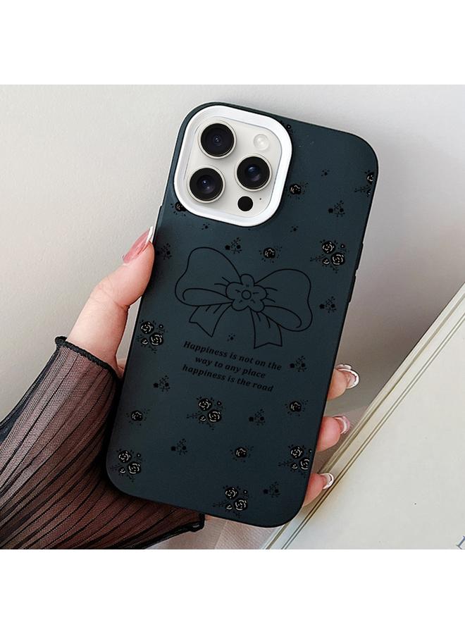 S-TOP Case For iPhone 15 Pro Floral Bow PC Hybrid TPU Phone Case - Image 1