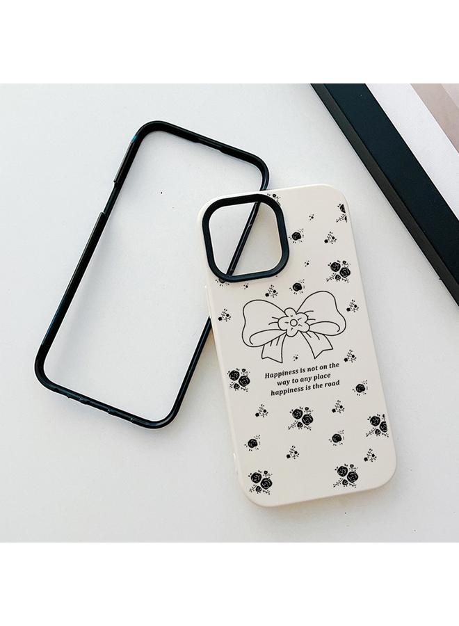 S-TOP Case For iPhone 15 Pro Floral Bow PC Hybrid TPU Phone Case - Image 4