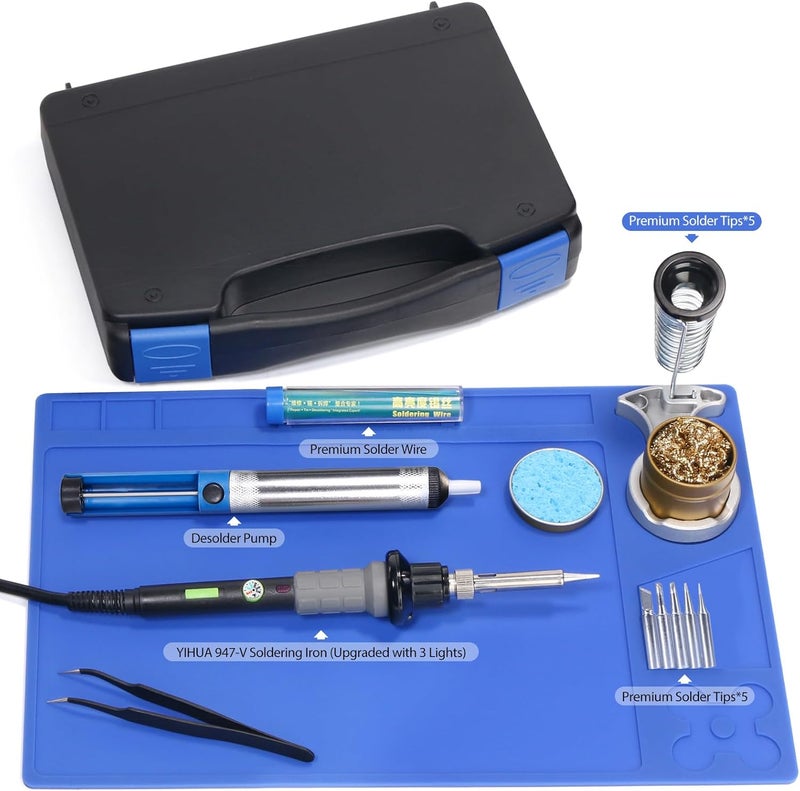 YIHUA 947-V Soldering Iron Kit with LED Lights, Temperature Control, and Accessories - Image 2