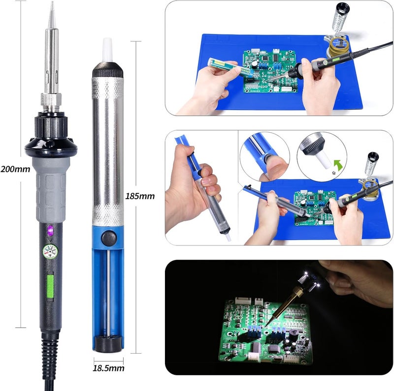 YIHUA 947-V Soldering Iron Kit with LED Lights, Temperature Control, and Accessories - Image 4