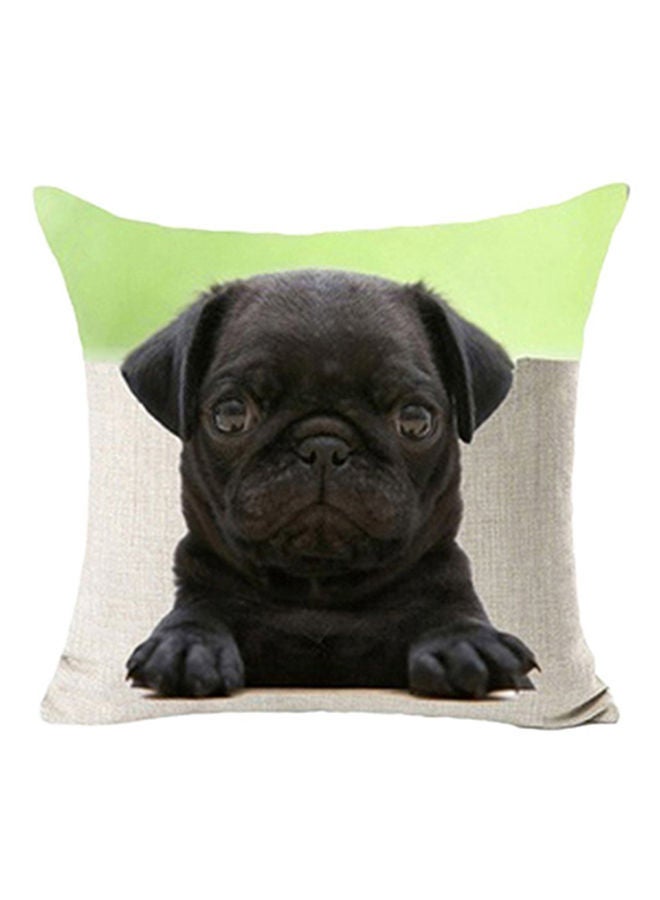 NIBEMINENT Linen Decorative Throw Pillow Cover Black/White/Green 45x45centimeter