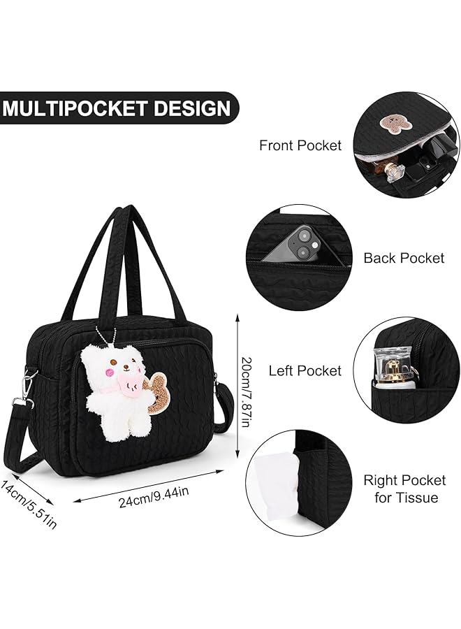 erorex Mommy Bag Baby Diaper Bag Travel Crossbody Tote With Multi Pocket Storage Handbag And Crossbody Bag  - Image 5
