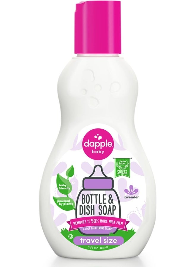 Dapple Baby Bottle Soap, Hypoallergenic Dish Soap for Baby Bottles, Powered by Plants, Travel Size, Lavender, 3 Fl Oz (Pack of 1) - Image 1