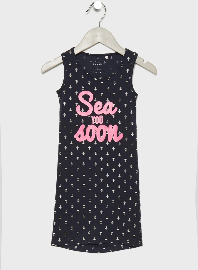 NAME IT Kids Anchor Graphic Maxi Dress