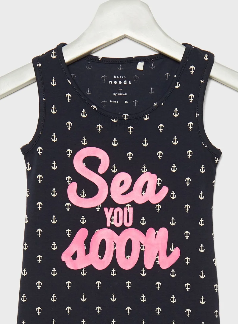 NAME IT Kids Anchor Graphic Maxi Dress