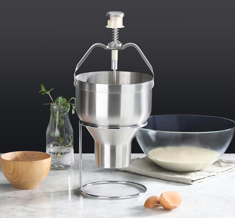 New Star Foodservice 37470 Commercial Grade Stainless Steel 18/8 Pancake Dispenser with Stand, Silver - Image 3