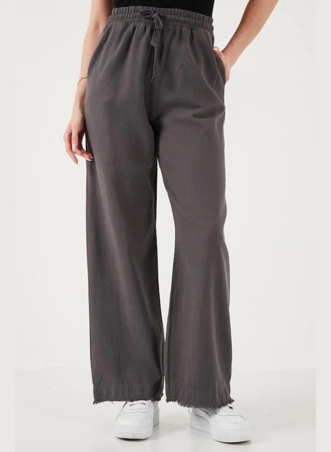 Lela Lela Cotton Relaxed Fit High Waist Wide Leg Pants Women's TROUSERS 668YP5275