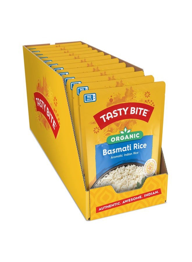 Tasty Bite أرز بسمتي عضوي من تيستي بايت، 8.8 أونصة، عبوة من 12، جاهز للأكل، قابل للتسخين في الميكروويف، نباتي، خالي من الغلوتين - Image 1