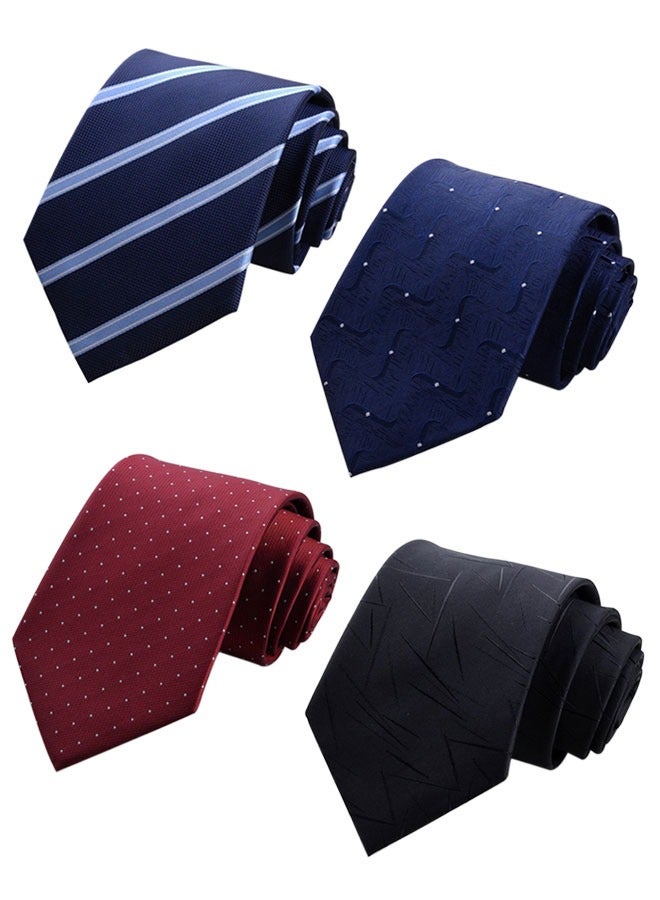 وهاواي 4pcs Men's Ties Solid Color Formal Mens Neckties 8cm for Business and Wedding Color Assorted - Image 1