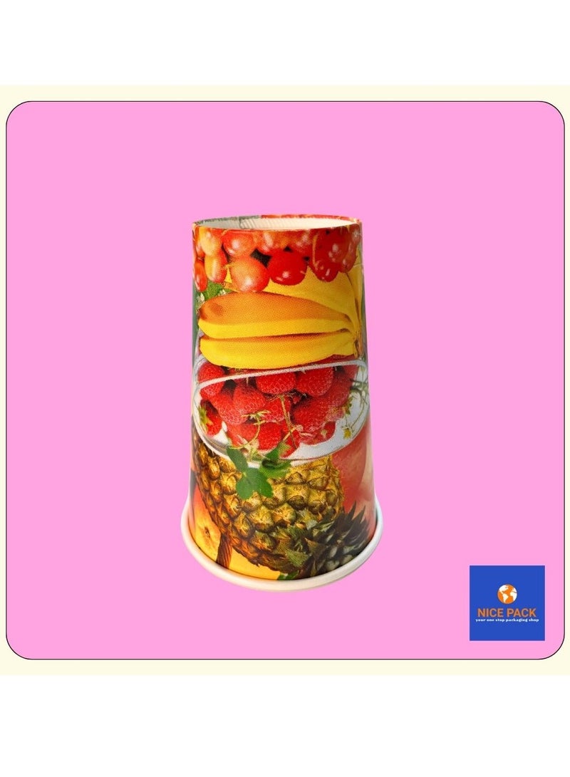 Nice Pack 100-Pieces 12oz Printed Paper Juice Cups - Image 4