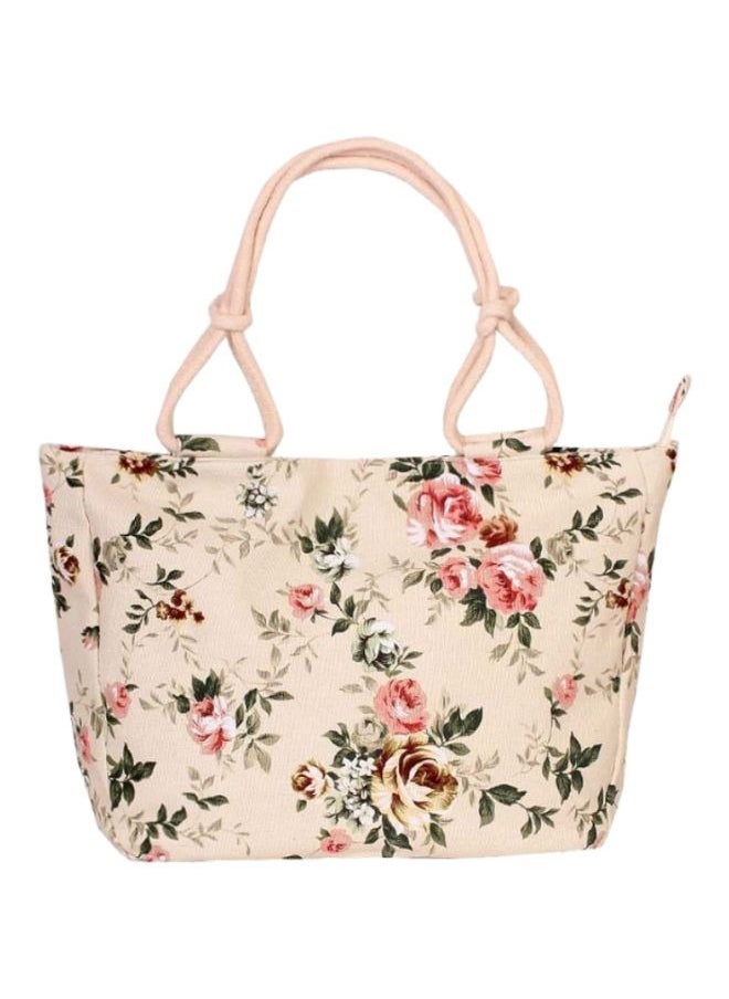 Generic - Women's Printed Canvas Bag Large Capacity Summer Beach Shoulder Bag with Zipper and Cotton Rope Handle Essential for Swimming Pool, Gym, Picnic and Vacation - Image 1