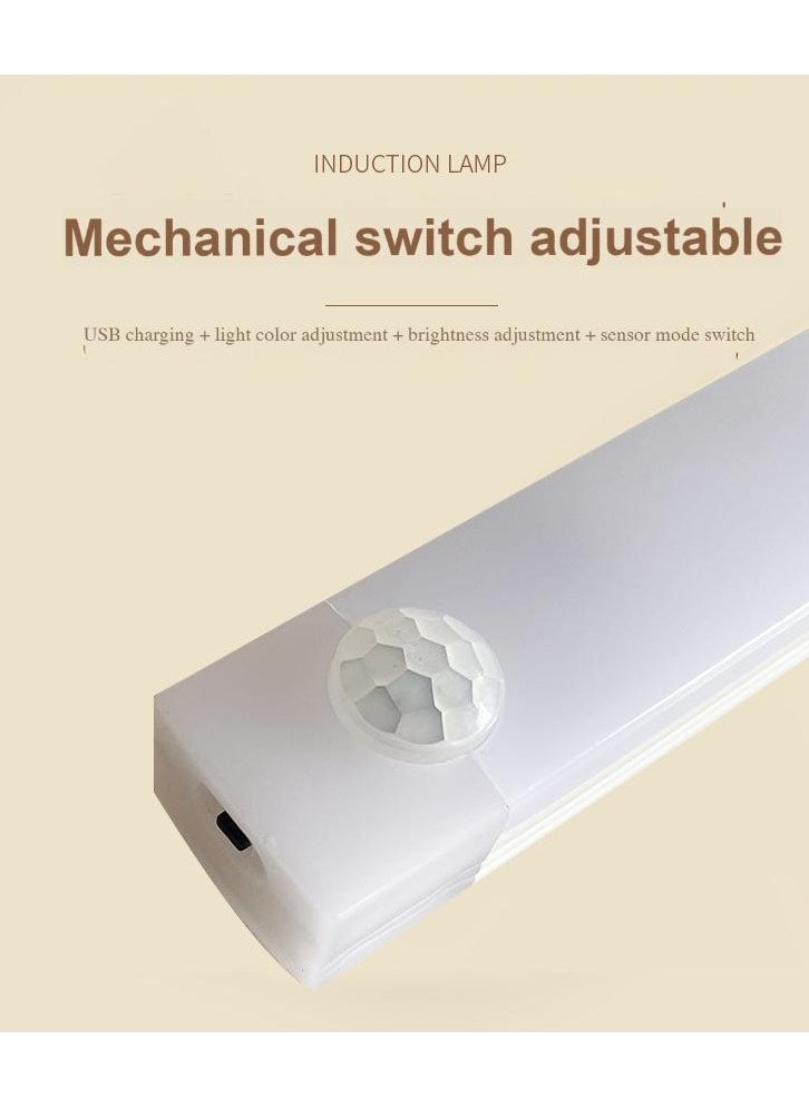 Multifunctional Induction Long Style Light Bar - 10CM Warm Light, Motion Sensing, Adjustable Brightness & Color Temperature, USB Rechargeable, Ideal for Home & Dorm Use