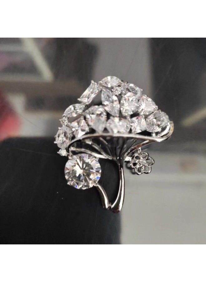 Mark Fairwhale Luxury Crystal Drop Inlaid Diamond High-end Brooch 