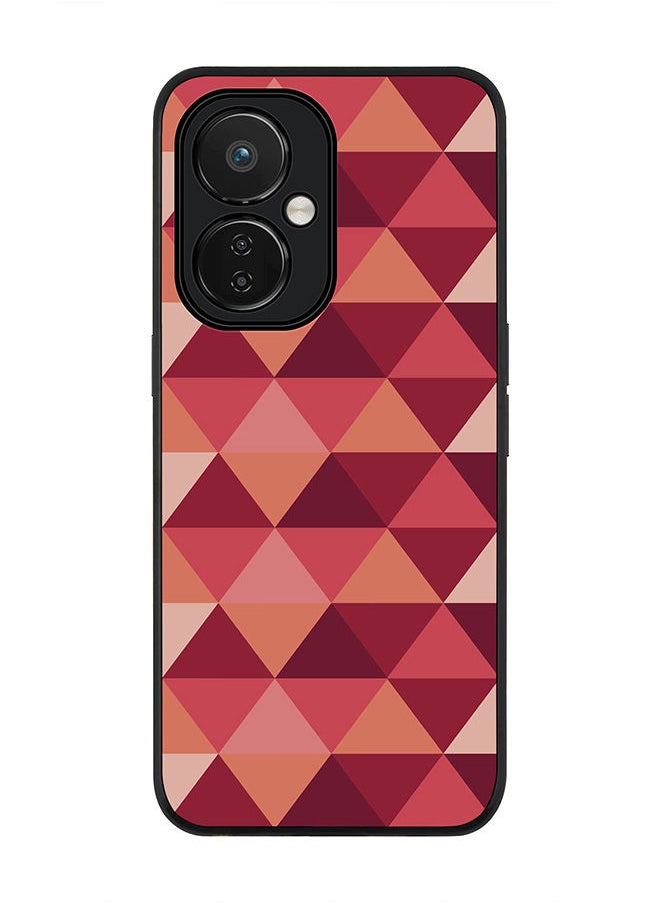 Stylizedd - Rugged Black edge case for Nord CE 3 Lite Slim fit Soft Case Flexible Rubber Edges Anti Drop TPU Gel Thin Cover - Topsy Turvy Triangles - Image 1