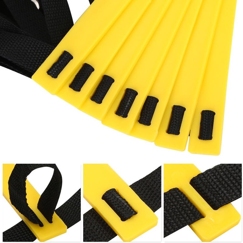 woobles Durable Speed Training Agility Ladder, Portable Footwork Exercise Tackle for Football Soccer Sports-5.5m10 - Rung Yellow - Image 1