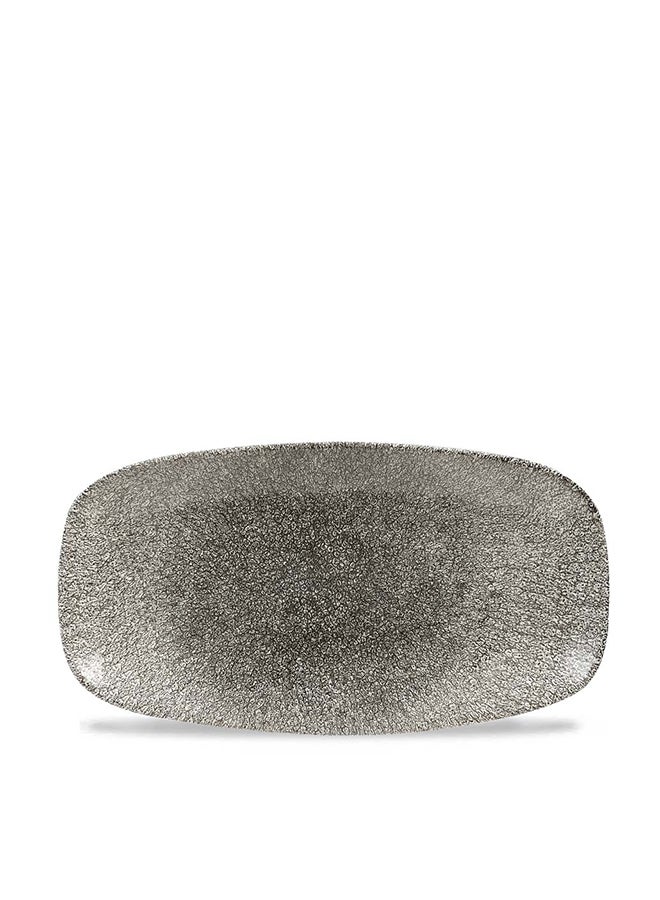 Raku Quartz Black  Chefs Oblong Plate 298 Mm  Box