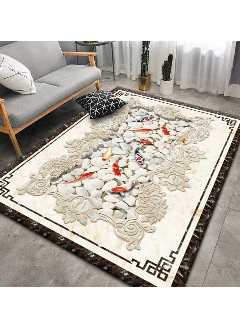 Loquat Simple And Comfortable Square Polyester Fiber Carpet