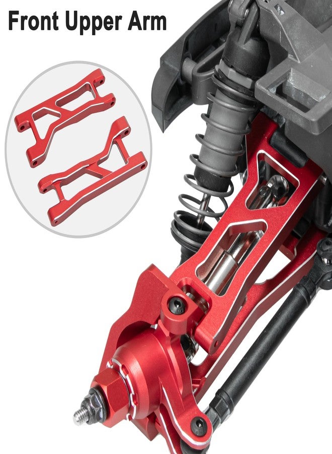 LRFHL Aluminum Suspension Arms Front Rear and Upper Lower Suspension Arms for Traxxas 1/16 Mini XRT Monster Truck Upgrade (Red) - Image 2