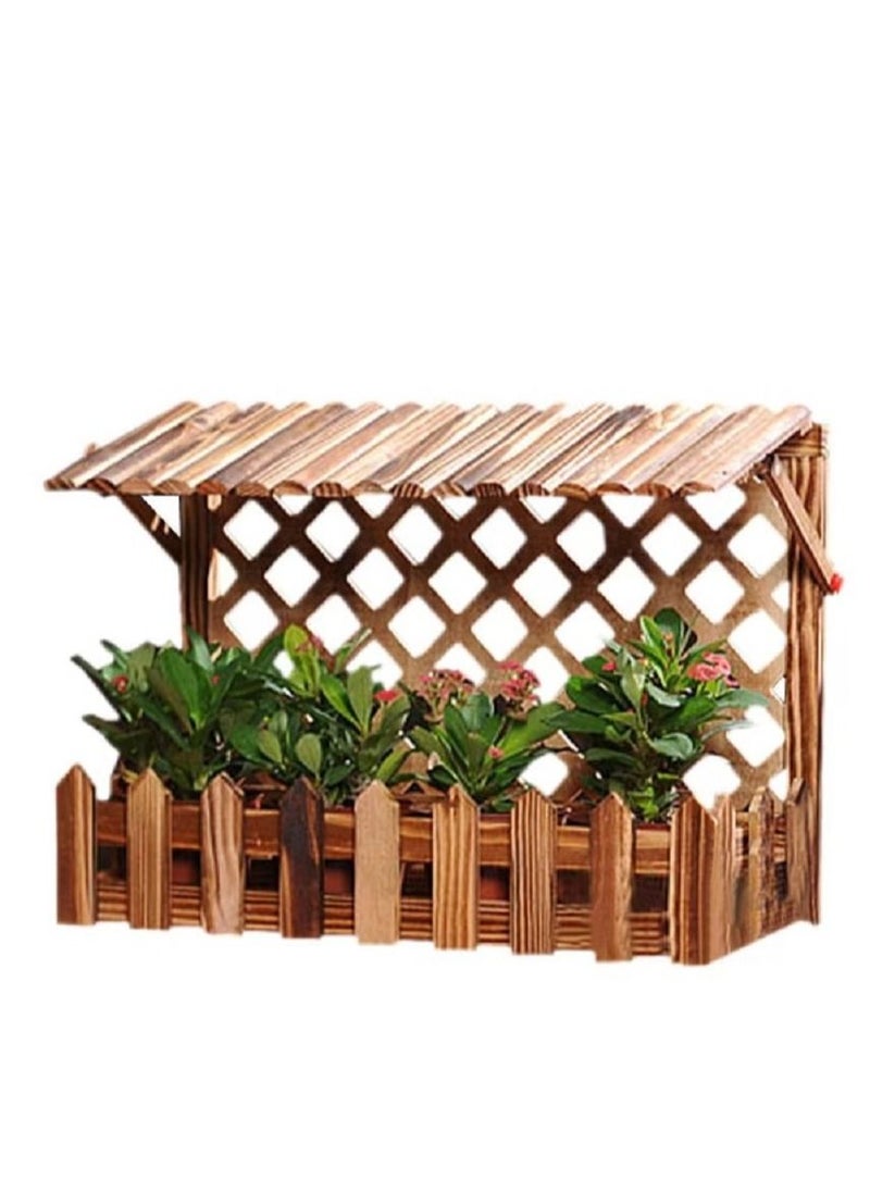 DubaiGallery Wooden Wall Hanging Planter Flower Pot Basket Vase Plant Holder Decorative Artificial Plants Flowers Pot Wood Planter  - Image 2