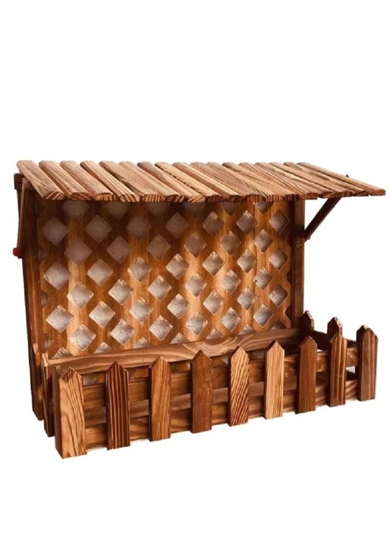 DubaiGallery Wooden Wall Hanging Planter Flower Pot Basket Vase Plant Holder Decorative Artificial Plants Flowers Pot Wood Planter  - Image 3