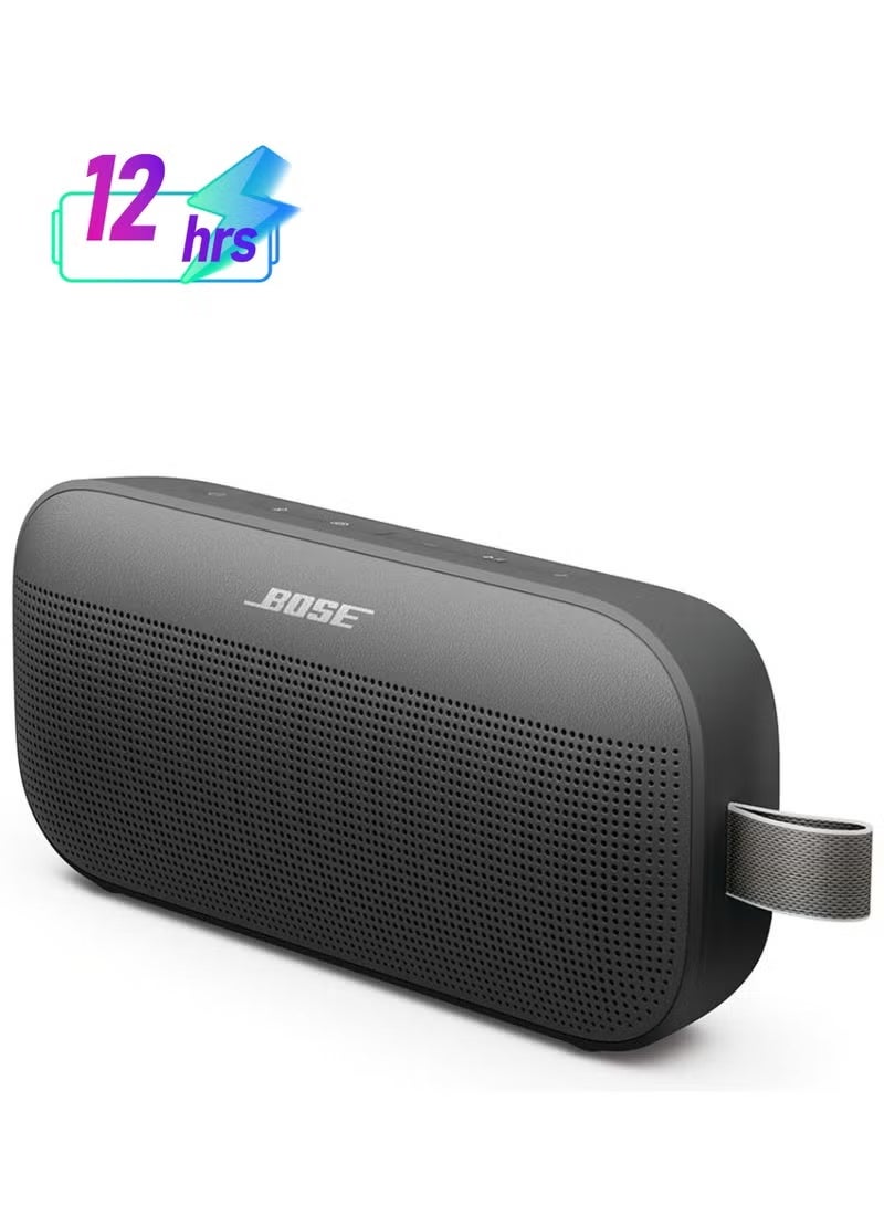 SoundLink Flex المحمول مكبر صوت بلوتوث (الجيل الثاني) ، المحمول مكبر صوت في الهواء الطلق مع هاي فاي الصوت ، ما يصل إلى 12 ساعة عمر البطارية ، مقاوم للماء والغبار الأسود - Image 1