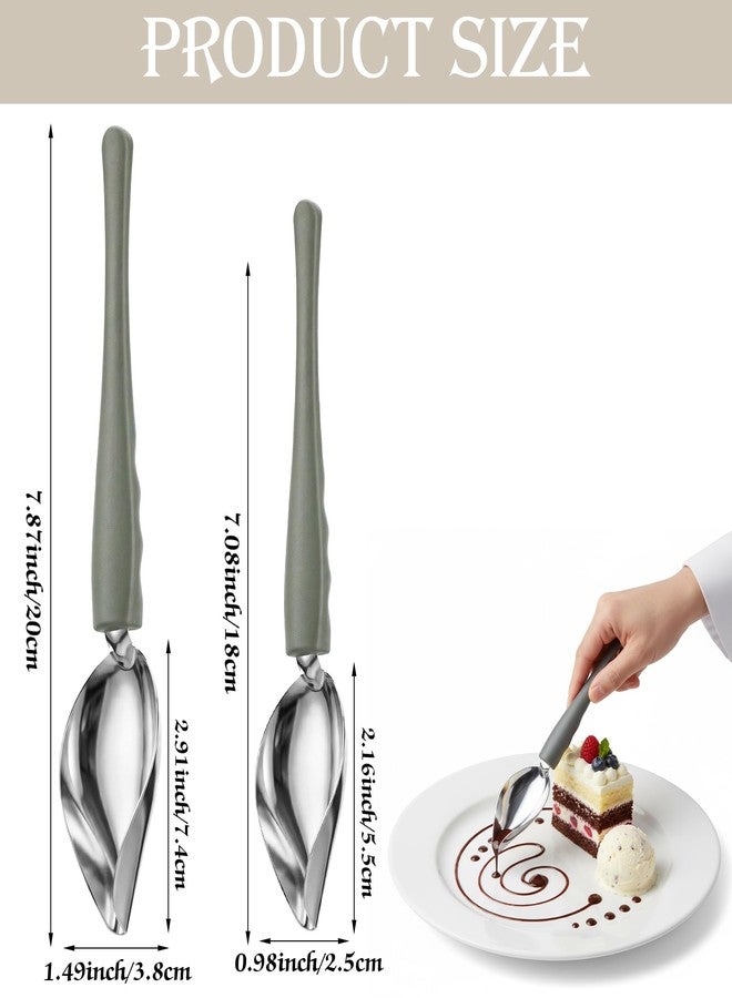 ValueBargain 2 Pcs Drizzle Tool, Drizzle Spoon Professional Stainless Steel Chocolate Filter Spoons Plating Spoon for Decorative Plates, Cake, Coffee - Image 2