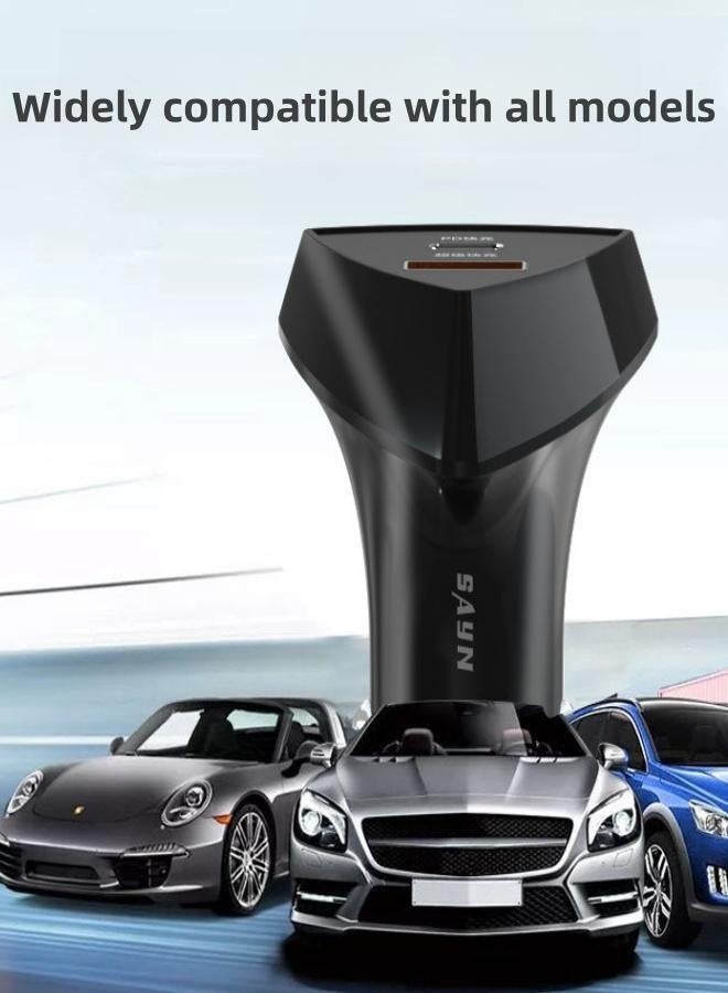 وافي شاحن سيارة سريع الشحن مع منافذ مزدوجة وتصميم واحد إلى اثنين - Image 1