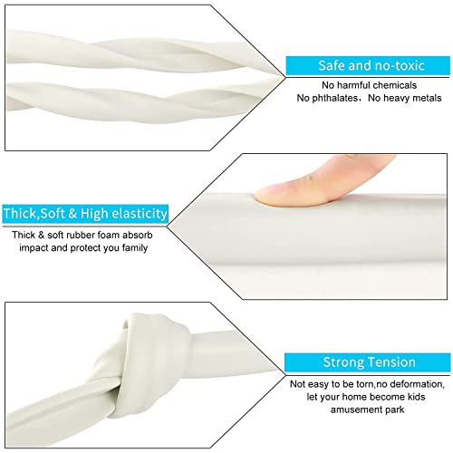 AMAZARA Baby Proofing Edge & Corner Guards | Extra Long 16.4Ft Edge + 8 Pre-Taped Corner Protectors | Child Safety Furniture Cushions | White - Image 2