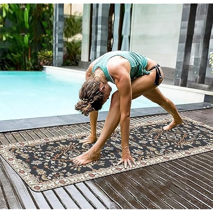 rayihni ' Yoga Mat Print Extra Thick Tpe Non Slip Fitness Exercise Mat With Carrying Bag,72''X24'' Extra Thick 6Mm Exercise & Workout Mat For Yoga, Pilates Fitness And Floor Exercises' - Image 5