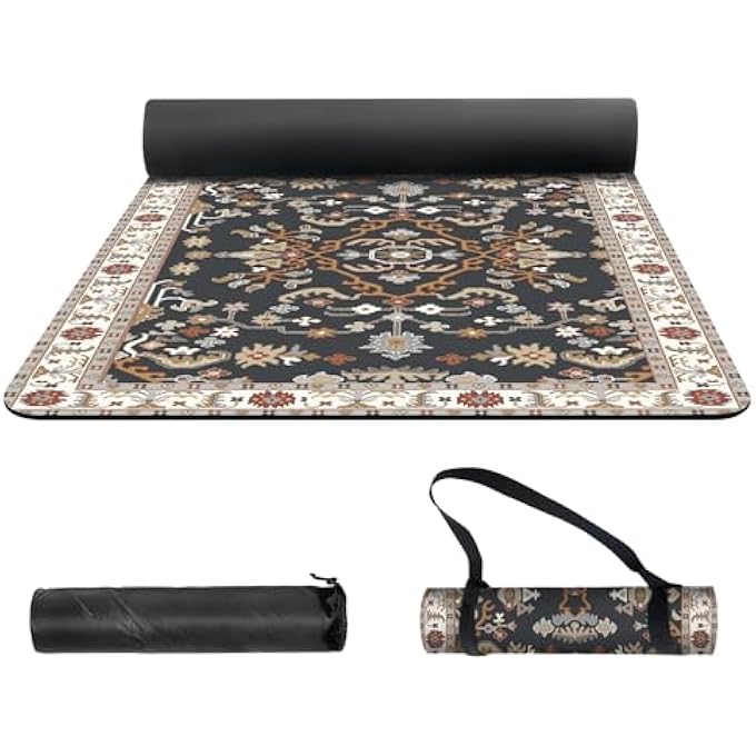 rayihni ' Yoga Mat Print Extra Thick Tpe Non Slip Fitness Exercise Mat With Carrying Bag,72''X24'' Extra Thick 6Mm Exercise & Workout Mat For Yoga, Pilates Fitness And Floor Exercises' - Image 2