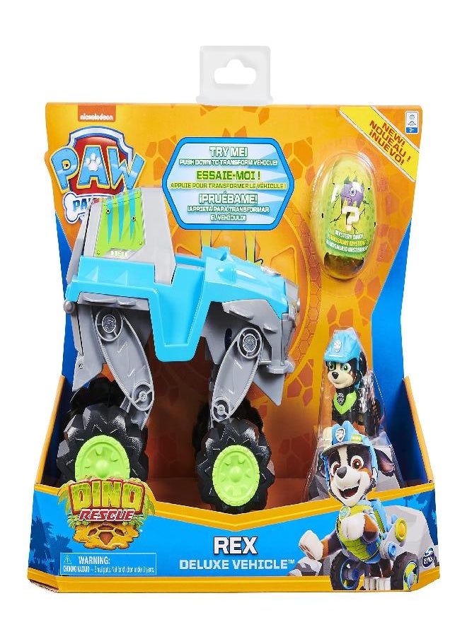 PAW PATROL - Paw Patrol, Dino Rescue Rex’s Transforming Vehicle with Mystery Dinosaur Figure - Image 1