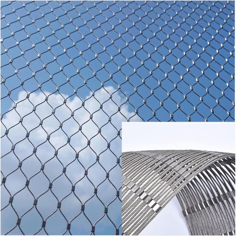 Stainless Steel Chicken Wire Netting 1.5x8m Balcony & Garden Animal Fence Deer Protect Mesh Poultry Enclosure 20cm Hole Size Outdoor Safe Net - Image 1