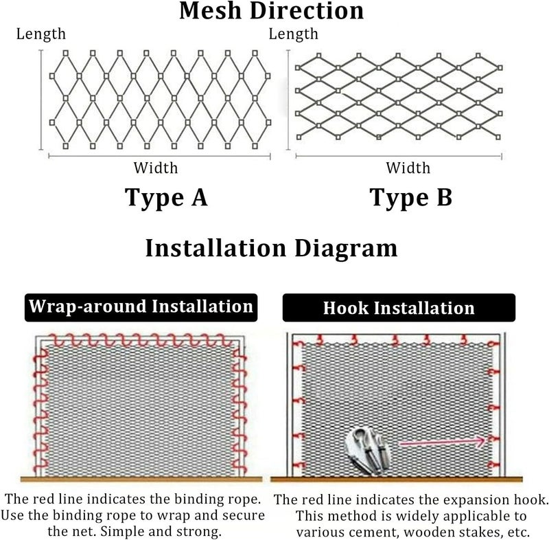 Stainless Steel Chicken Wire Netting 1.5x8m Balcony & Garden Animal Fence Deer Protect Mesh Poultry Enclosure 20cm Hole Size Outdoor Safe Net - Image 4