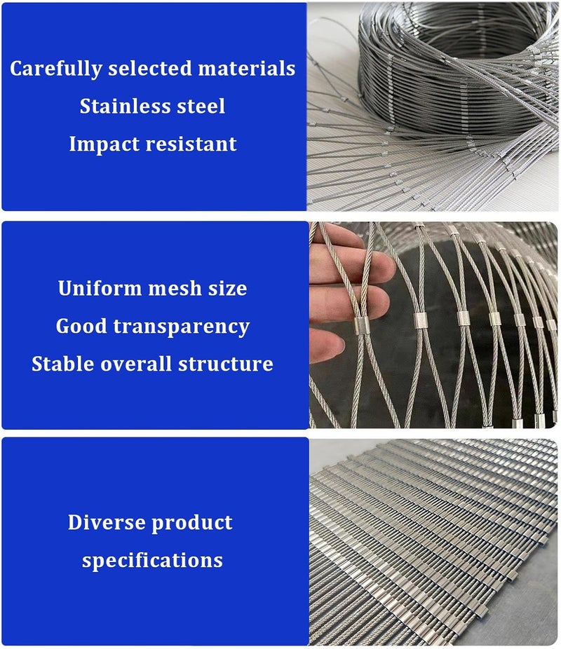 Stainless Steel Chicken Wire Netting 1.5x8m Balcony & Garden Animal Fence Deer Protect Mesh Poultry Enclosure 20cm Hole Size Outdoor Safe Net - Image 3