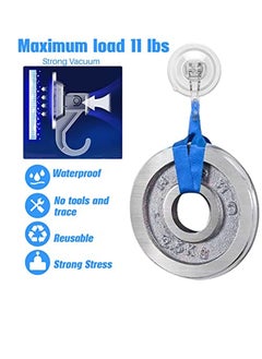 Excefore All-Purpose Vacuum Suction Cup Hooks, 2-Pack Transparent, Waterproof Strong Shower Hooks for Loofah on Bathroom Kitchen  - Image 2