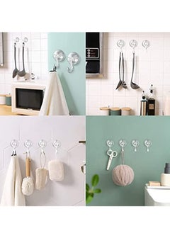 Excefore All-Purpose Vacuum Suction Cup Hooks, 2-Pack Transparent, Waterproof Strong Shower Hooks for Loofah on Bathroom Kitchen  - Image 4