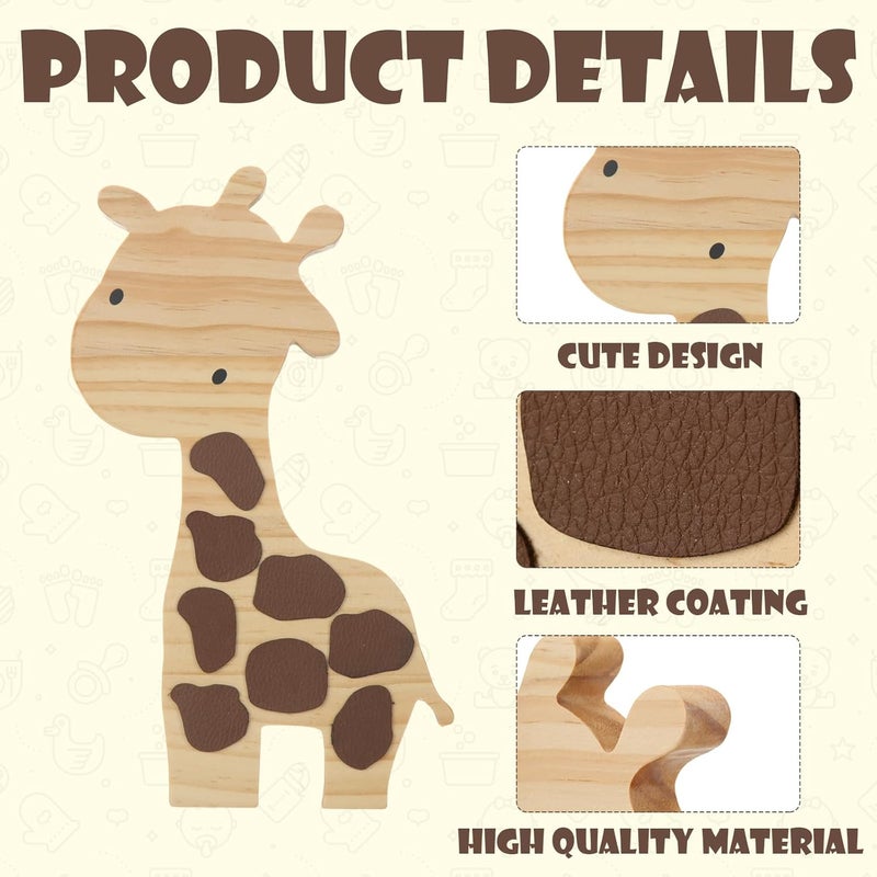 Barydat ديكور حضانة سفاري 3 قطع حيوانات الغابة ديكور خشبي حيوانات الغابة لغرفة ذات طابع الغابة زينة جملية لجناح الأطفال وغرفة النوم - Image 4