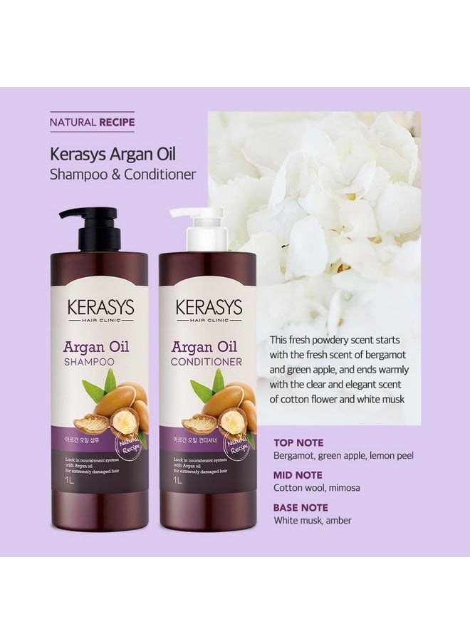 Kerasys - Argan Oil Real Nature For Extremely Damaged Hair 33.8 Fl Oz / 1L (Shampoo, 1-Pack) - Image 1