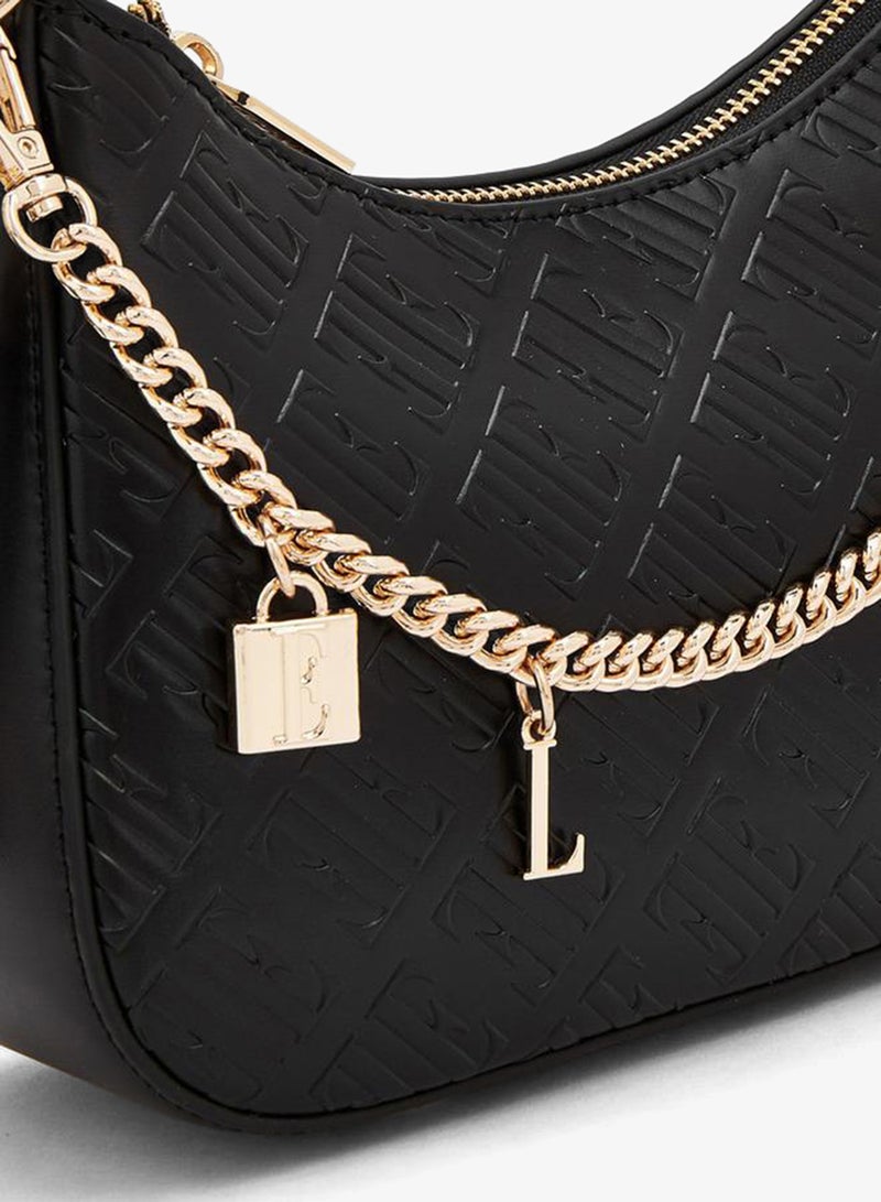 ELLE Monogram Embossed Crossbody Bag With Detachable Shoulder Strap - Image 3
